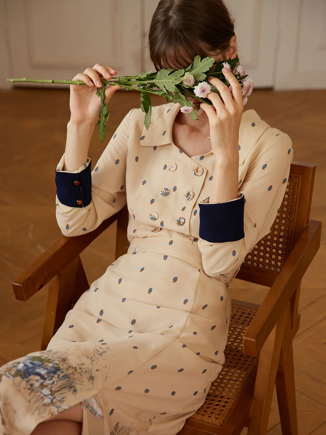 Elizabeth Retro Printed Dress