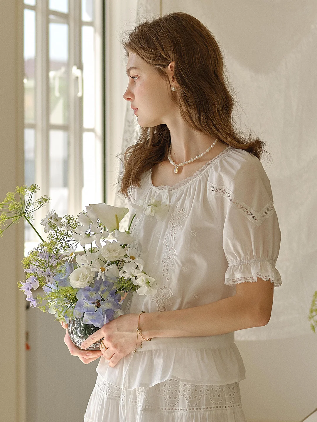 Samara Round Neck 100% Cotton Blouse