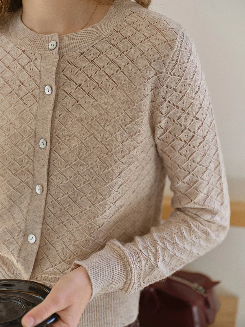 Neriah Round Neck Fitted Button-Up Cardigan