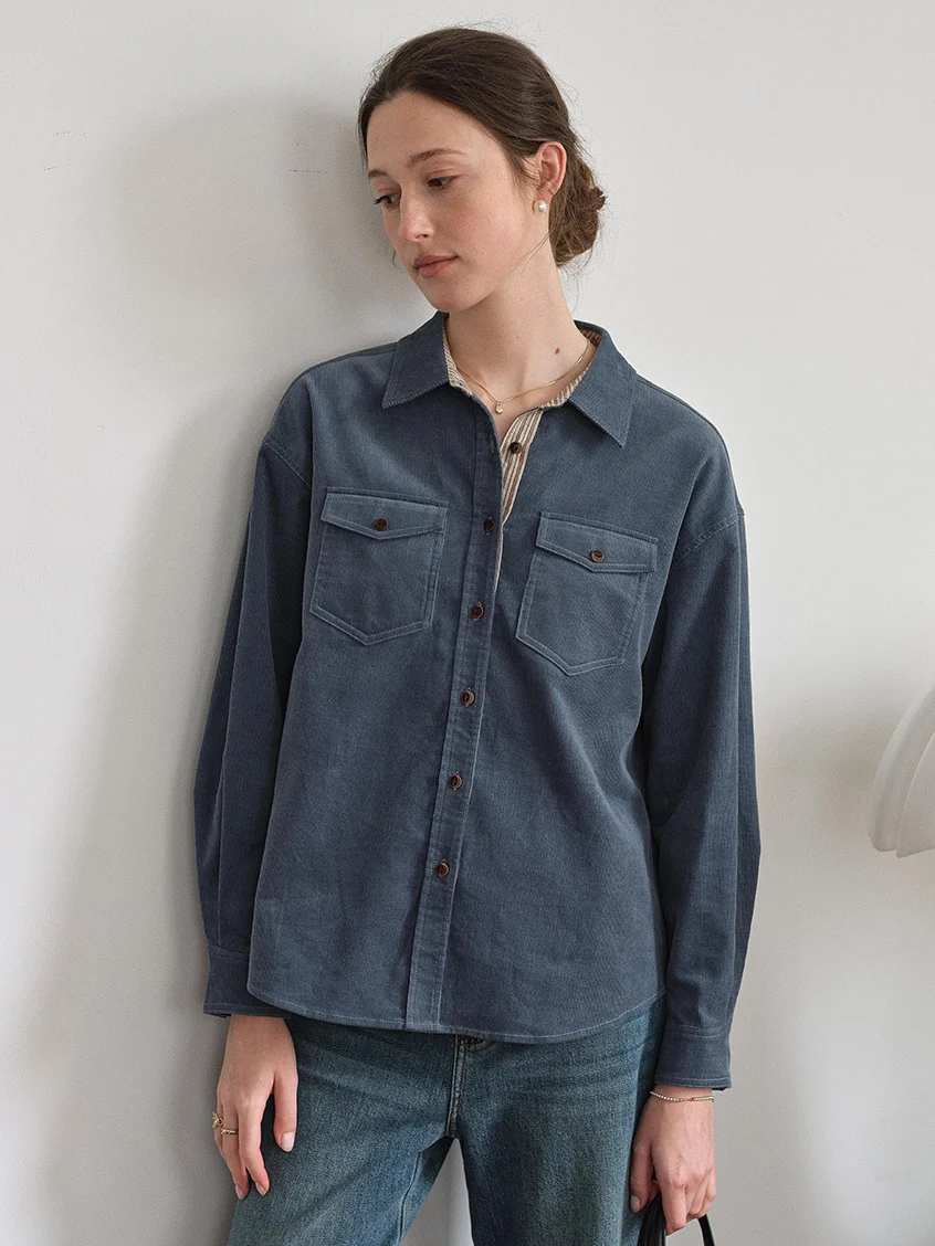 Zosia 100% Cotton Dual-Pocket Shirt