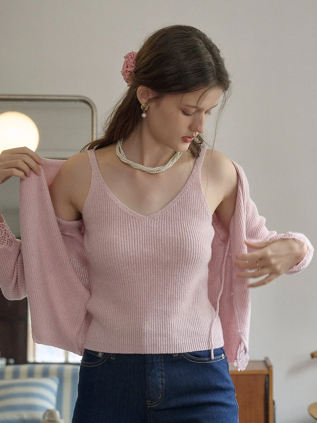 【Final Sale】Avianna V-Neck Knit Camisole Top