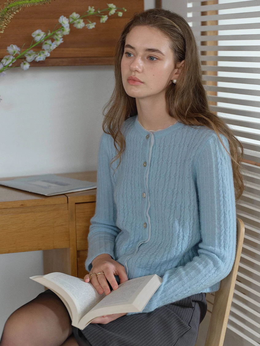 Kahlani V-Neck Cozy Brushed Knit Cardigan