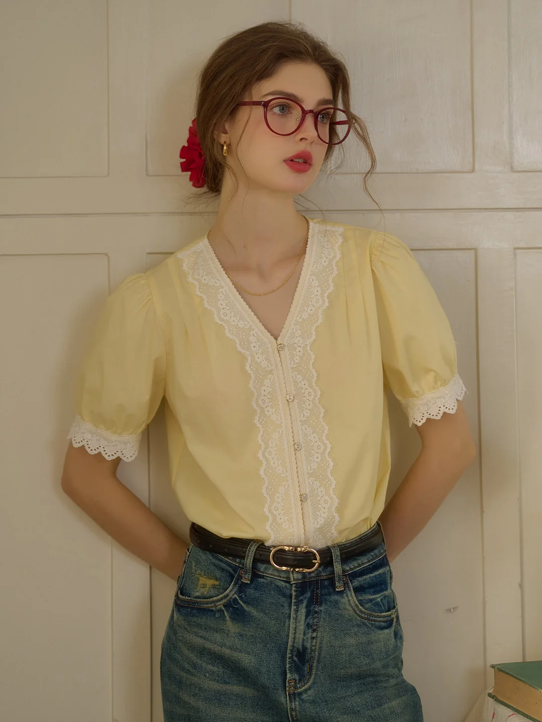 【Final Sale】Margot Peter Pan Collar 100% Cotton Blouse
