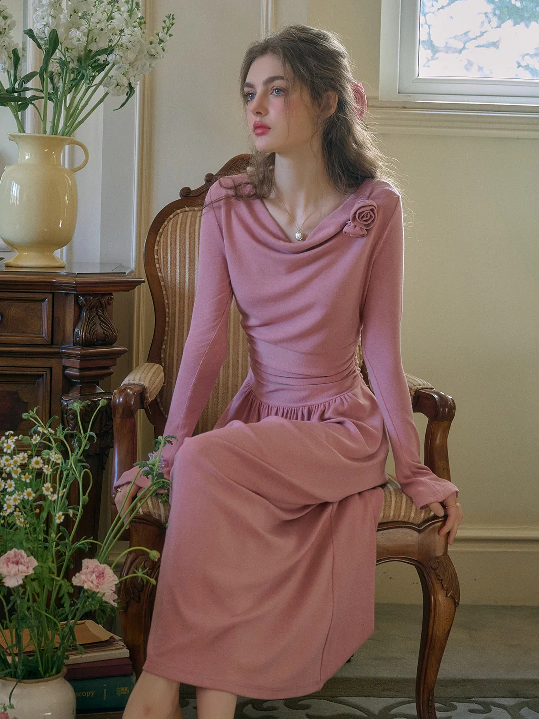 Gianna 3D Rose Dress