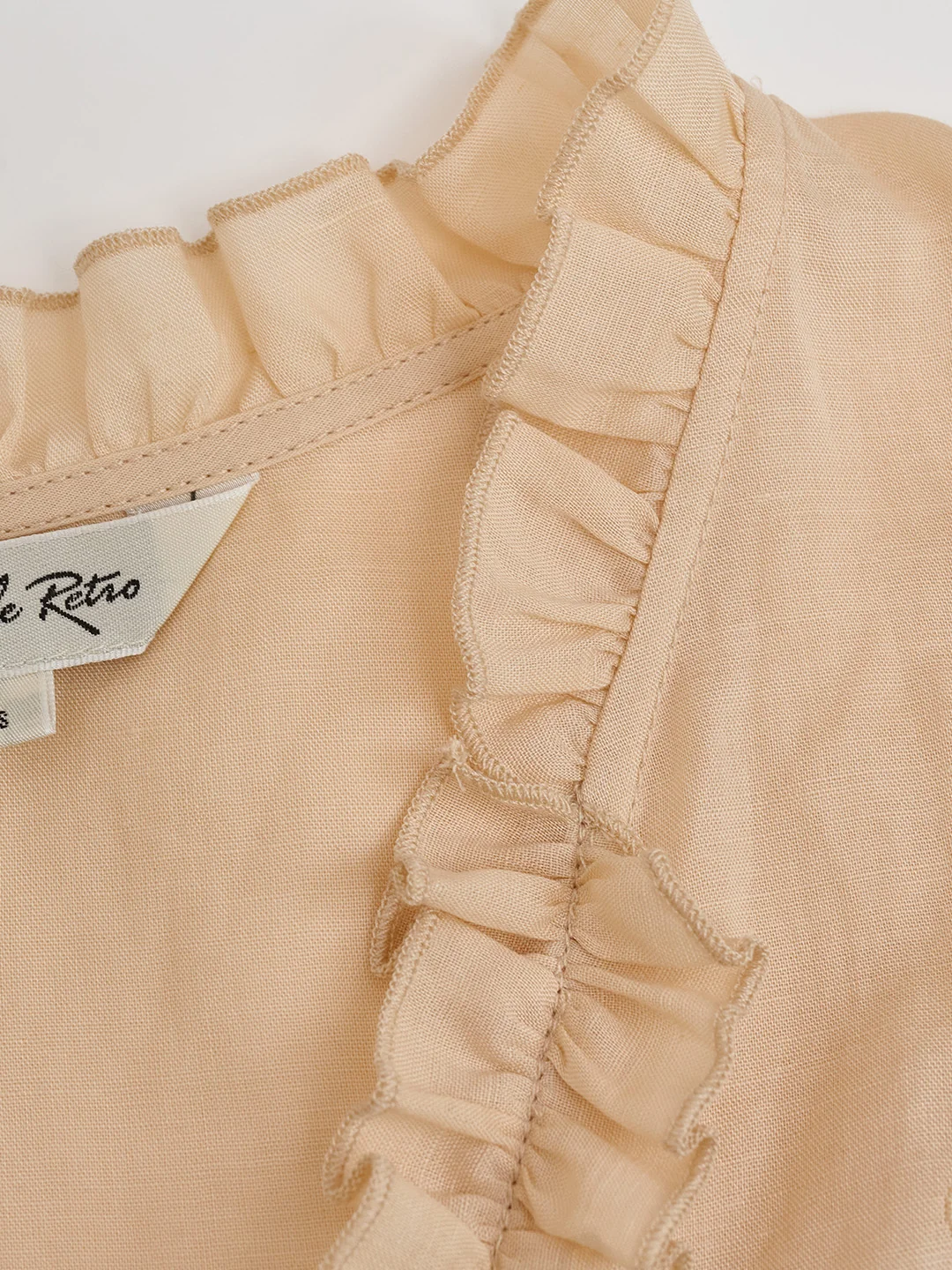 Amelia V- Neck Embroidered Ramie Blouse