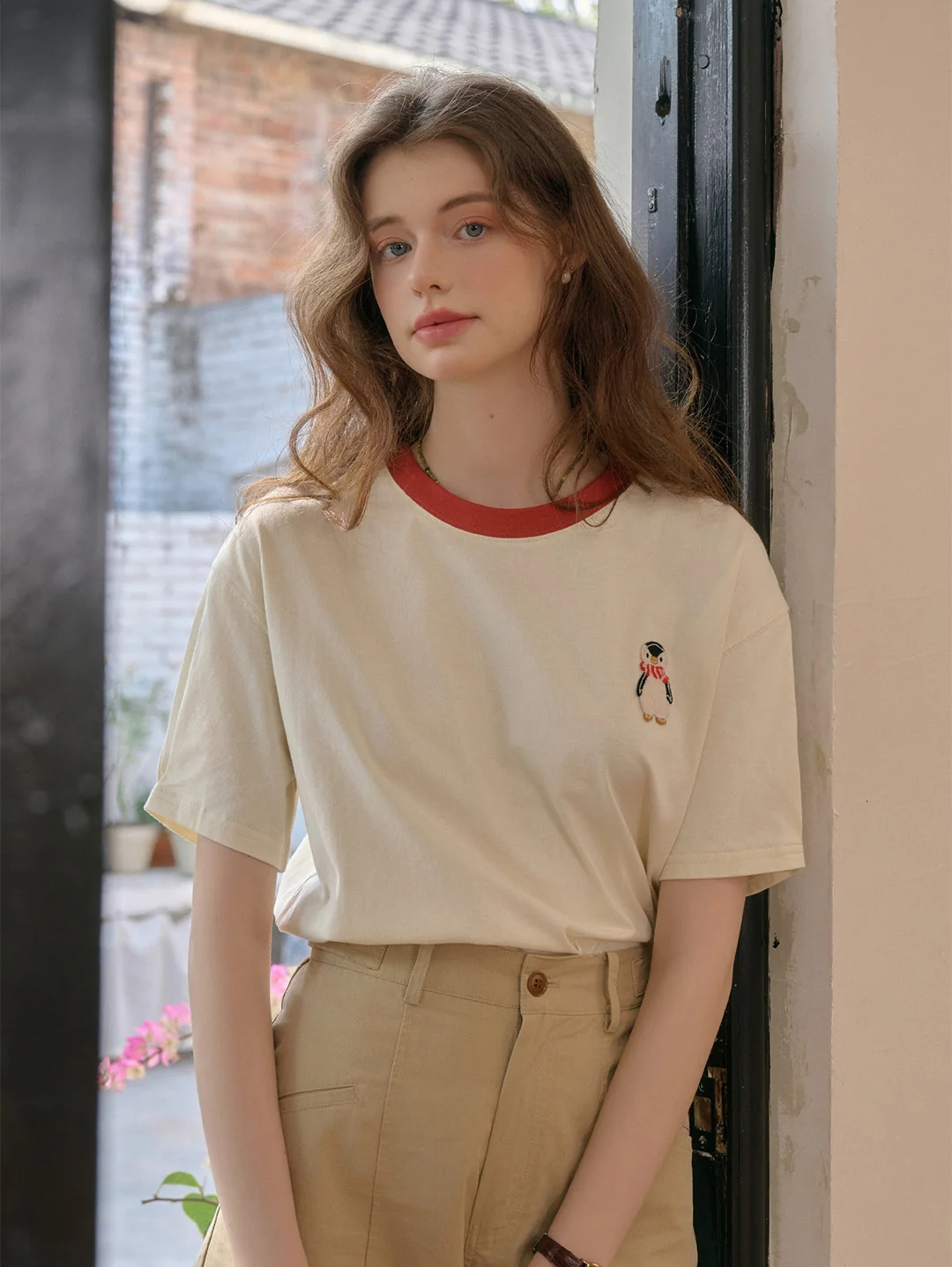 【Final Sale】Poppy Round Neck 100% Cotton T-shirt