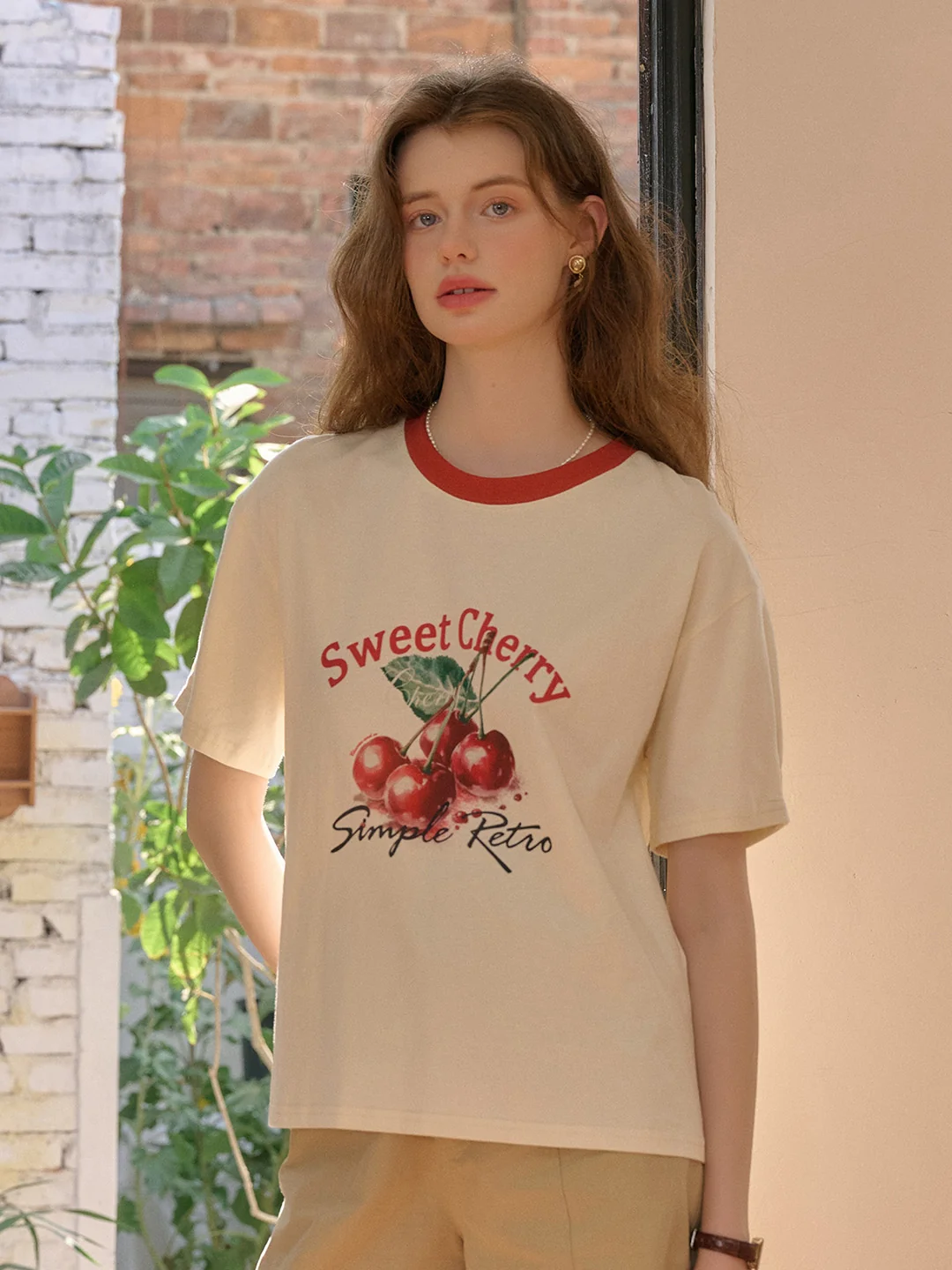 【Final Sale】Lucille Round Neck 100% Cotton T-shirt