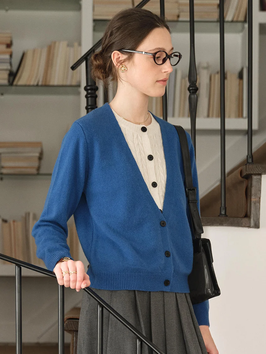 Ainhoa 100%Wool Drop Shoulder Versatile Cardigan