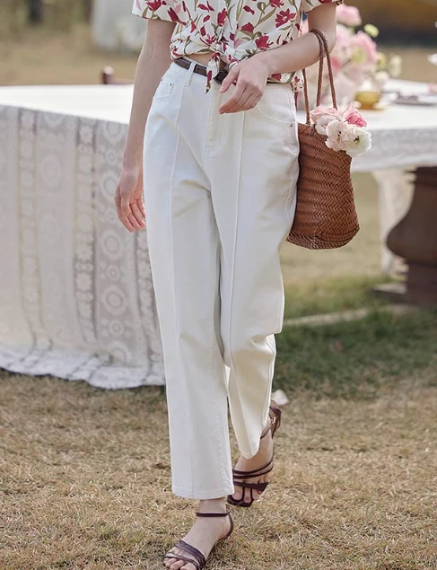 Annie Straight White Trousers