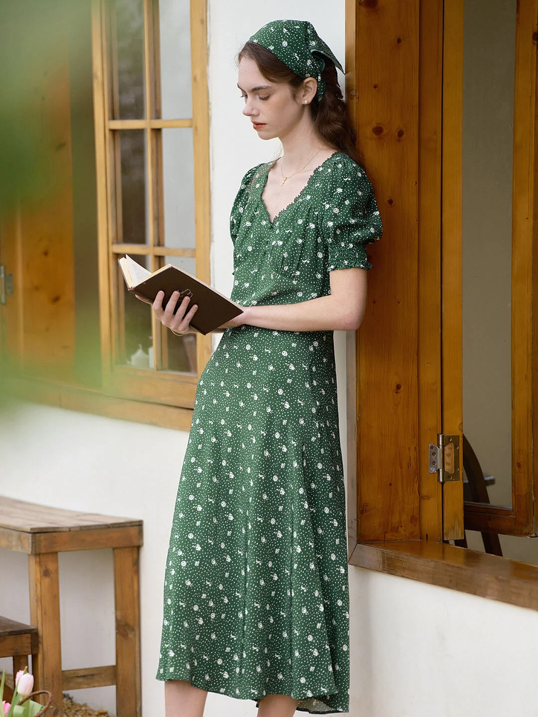 Madeleine Eco-fabric Puff Sleeve Dress