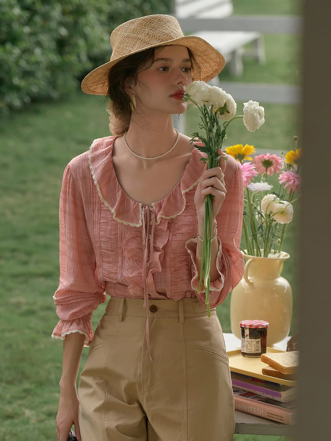 【Final Sale】Joelle Round Neck Ruffle Blouse