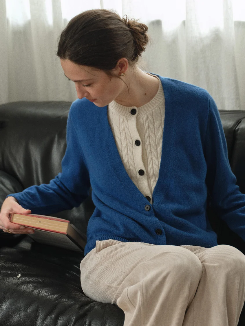 Ainhoa 100%Wool Drop Shoulder Versatile Cardigan