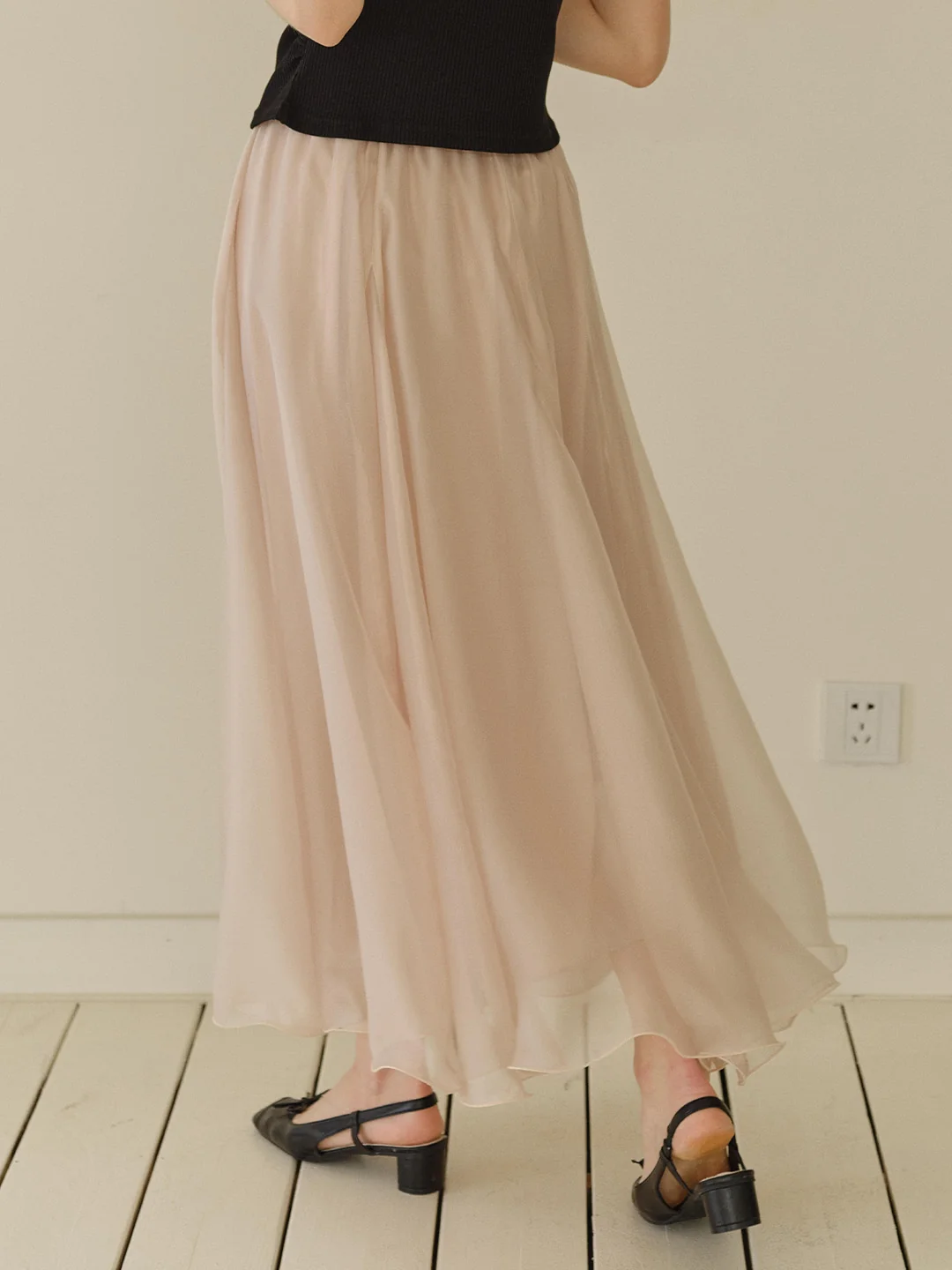 Helena Light-Knit Draping Maxi Skirt