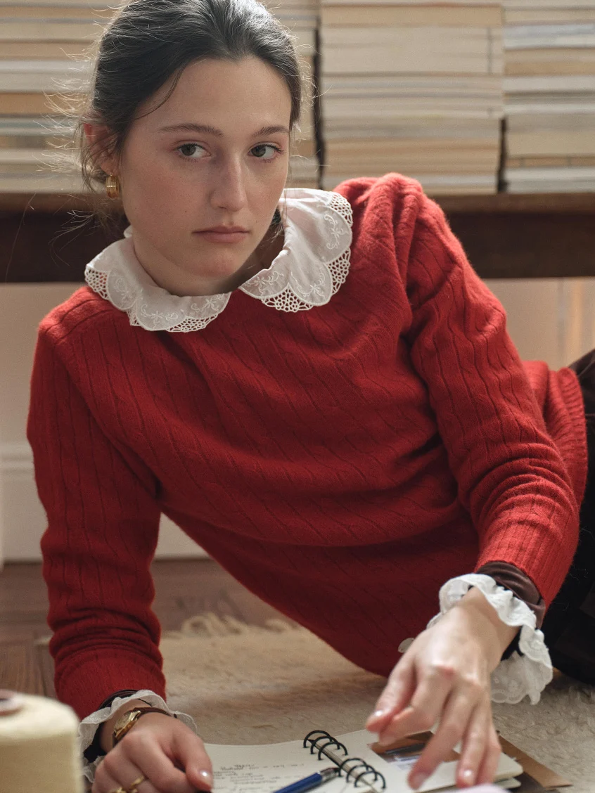 Shay Cable-Knit Lightweight Wool-Cashmere Sweater