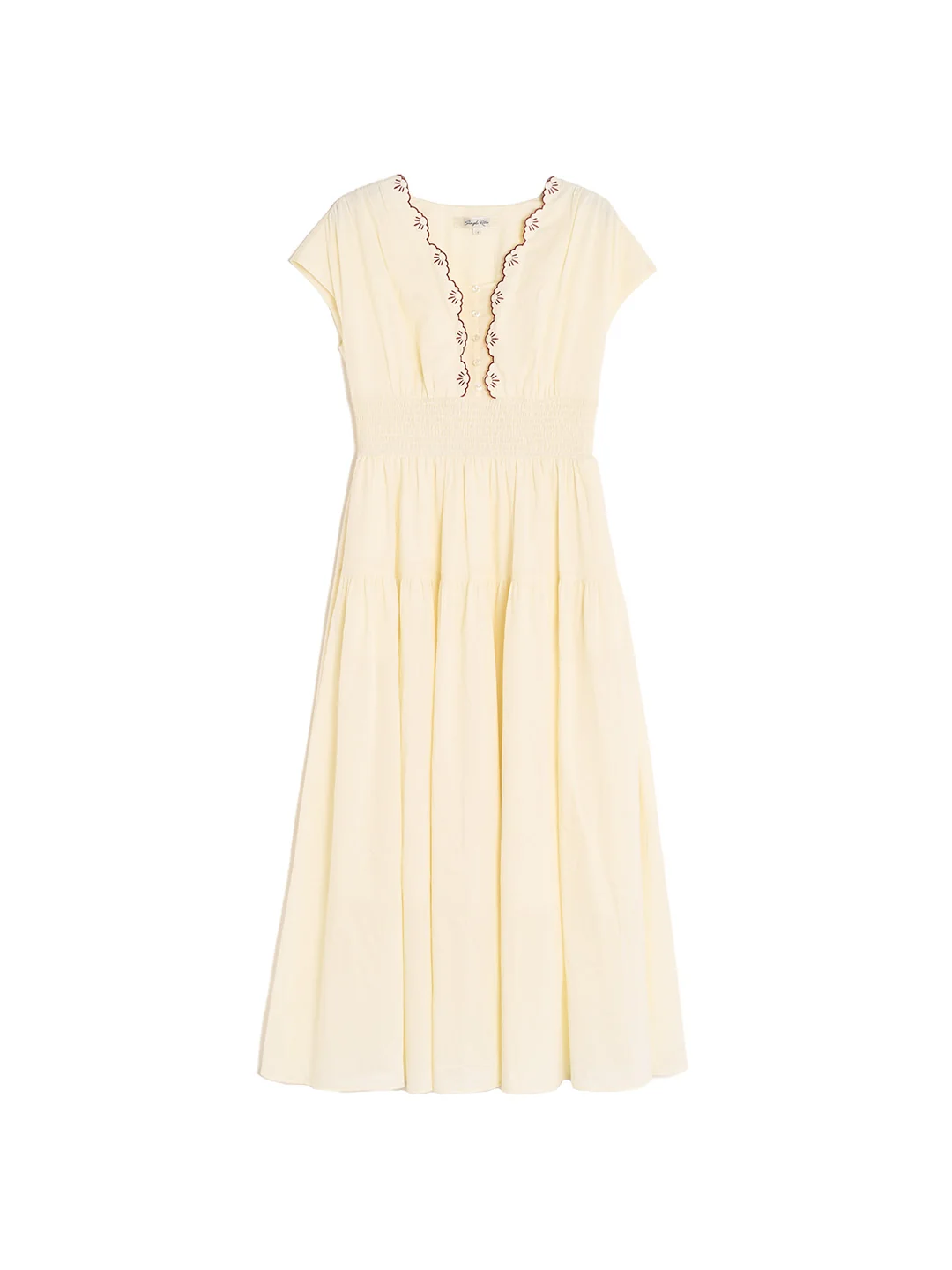 Adalyn Wavy Neck Embroidery 100% Cotton Dress
