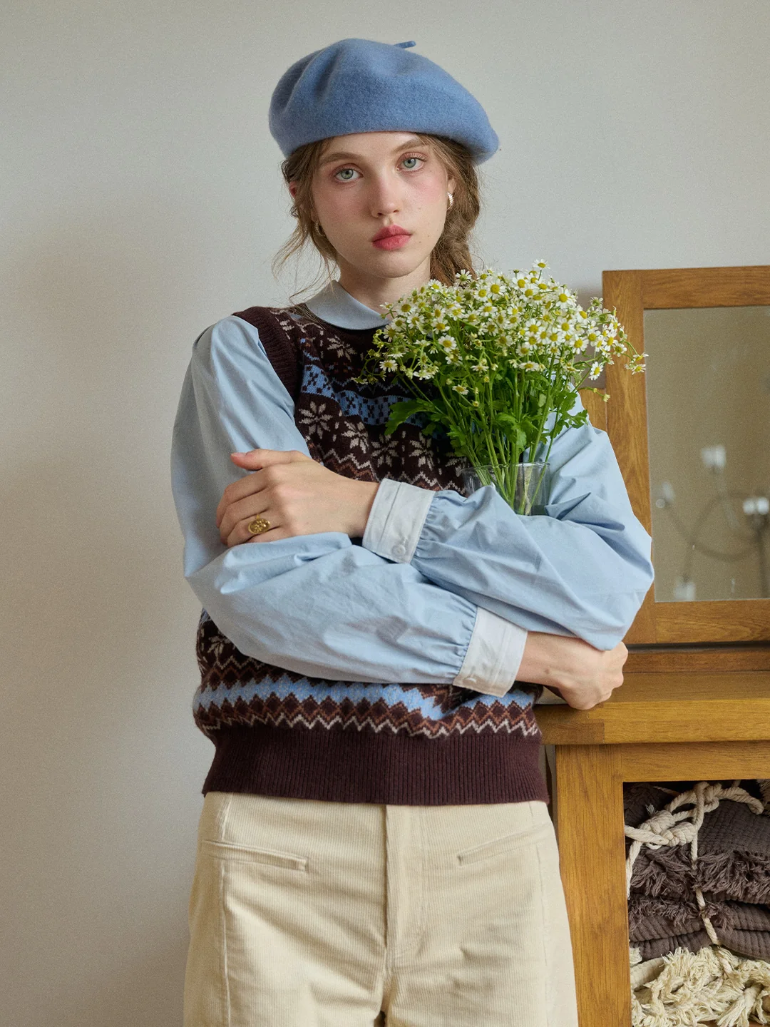 Iyla Round Neck Fair Isle Knitwear Vest
