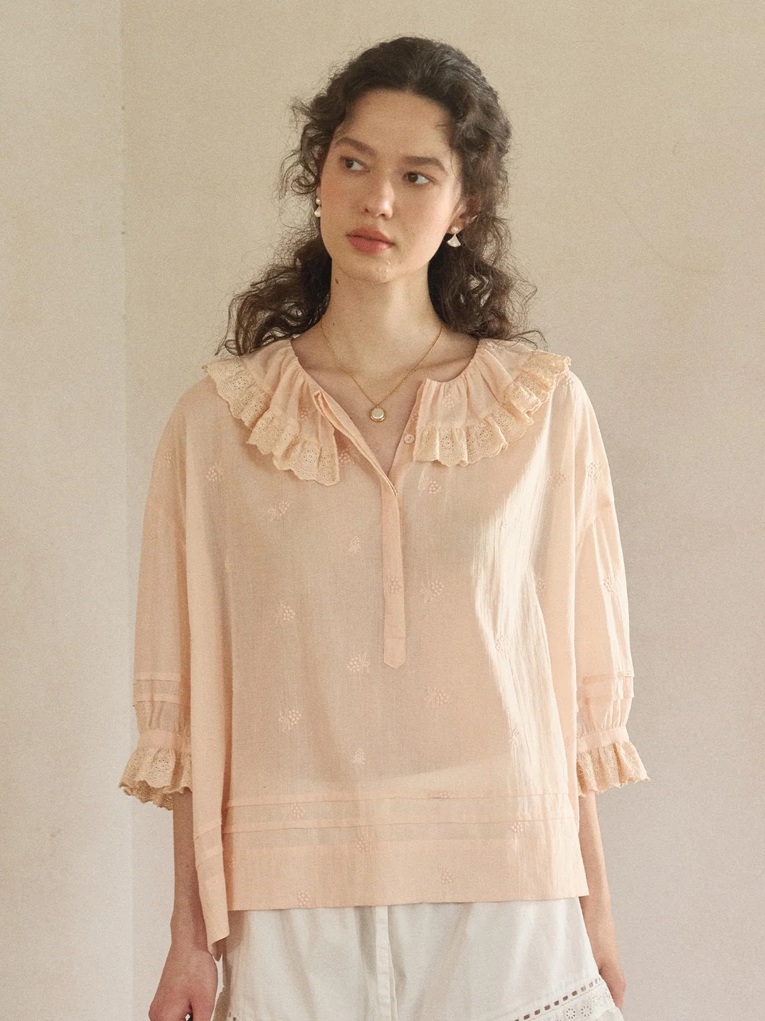 Romy Round Neck 100% Cotton Blouse