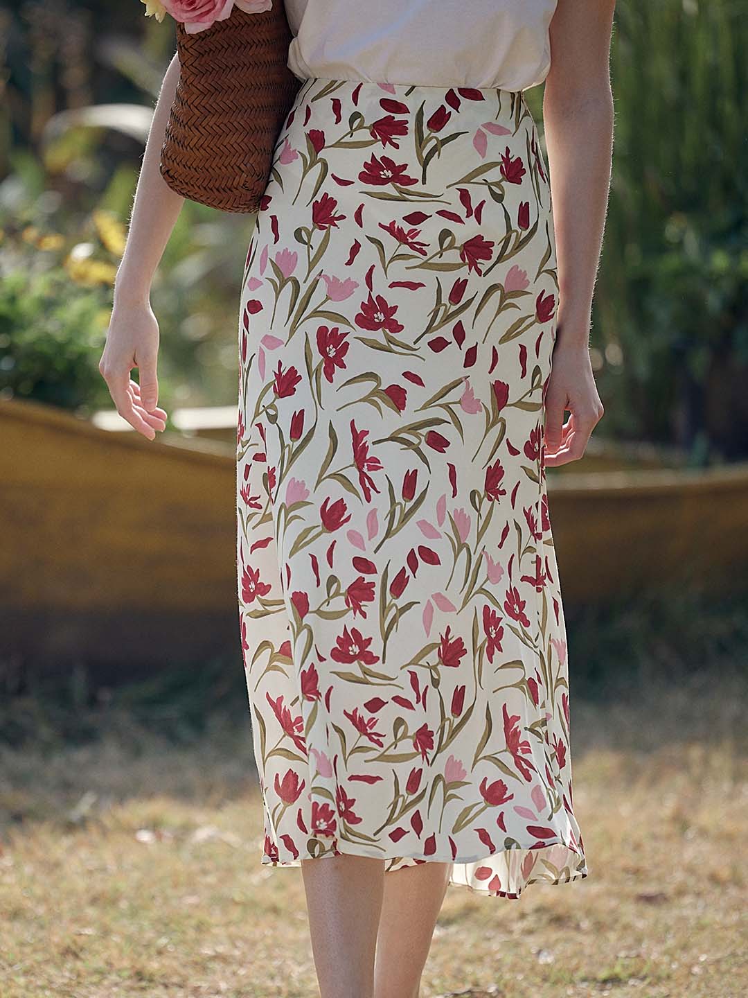 Yara Romantic Tulip Print Skirt