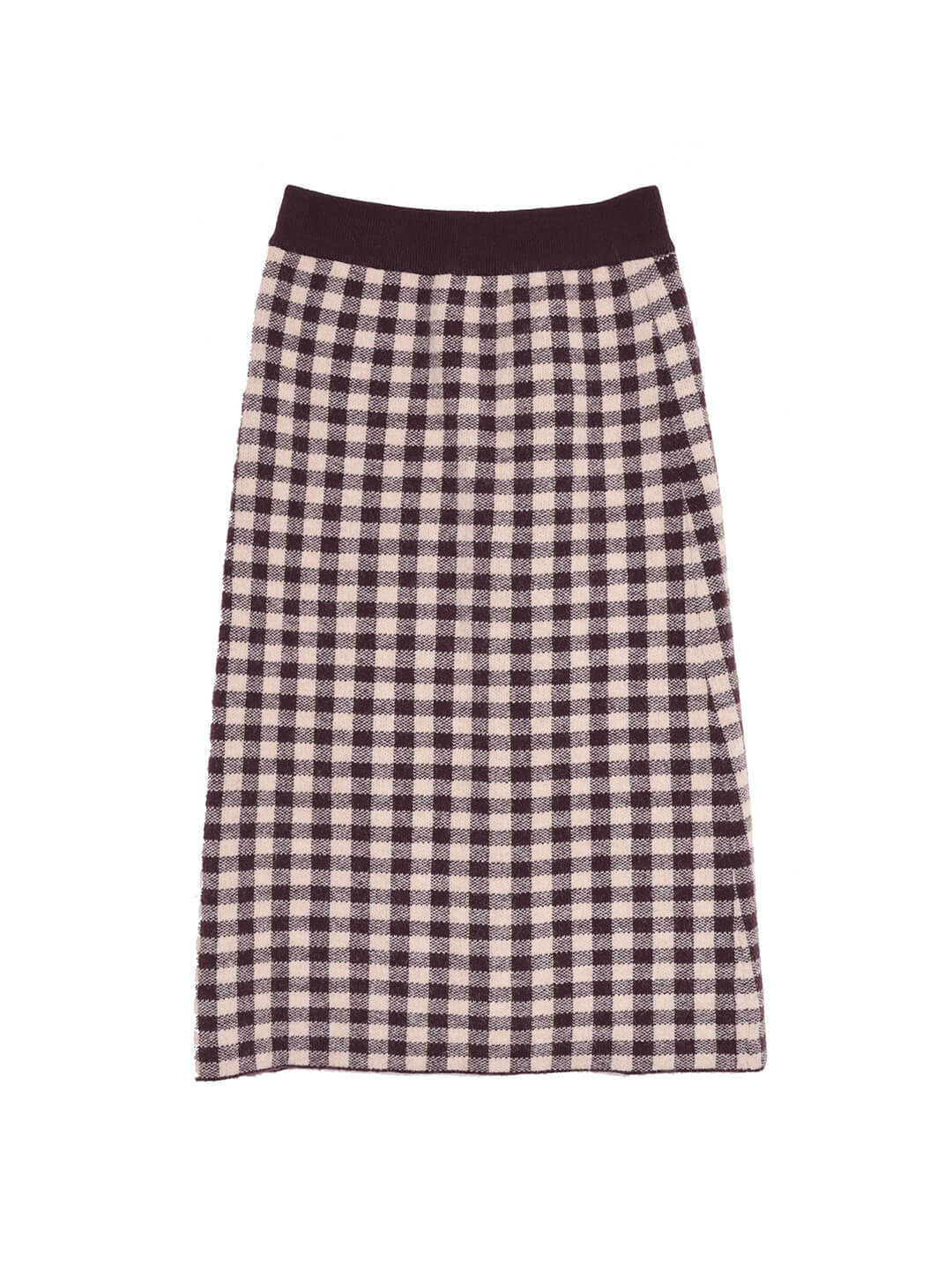 Ansley Checkerboard Midi Knitted Skirt