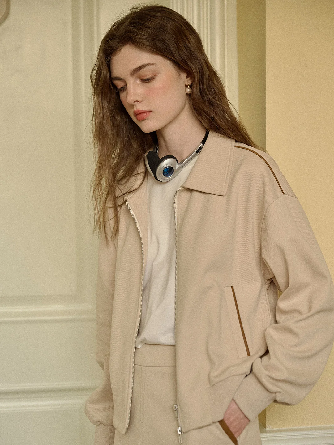 Chloe Polo Collar Cotton Cardigan