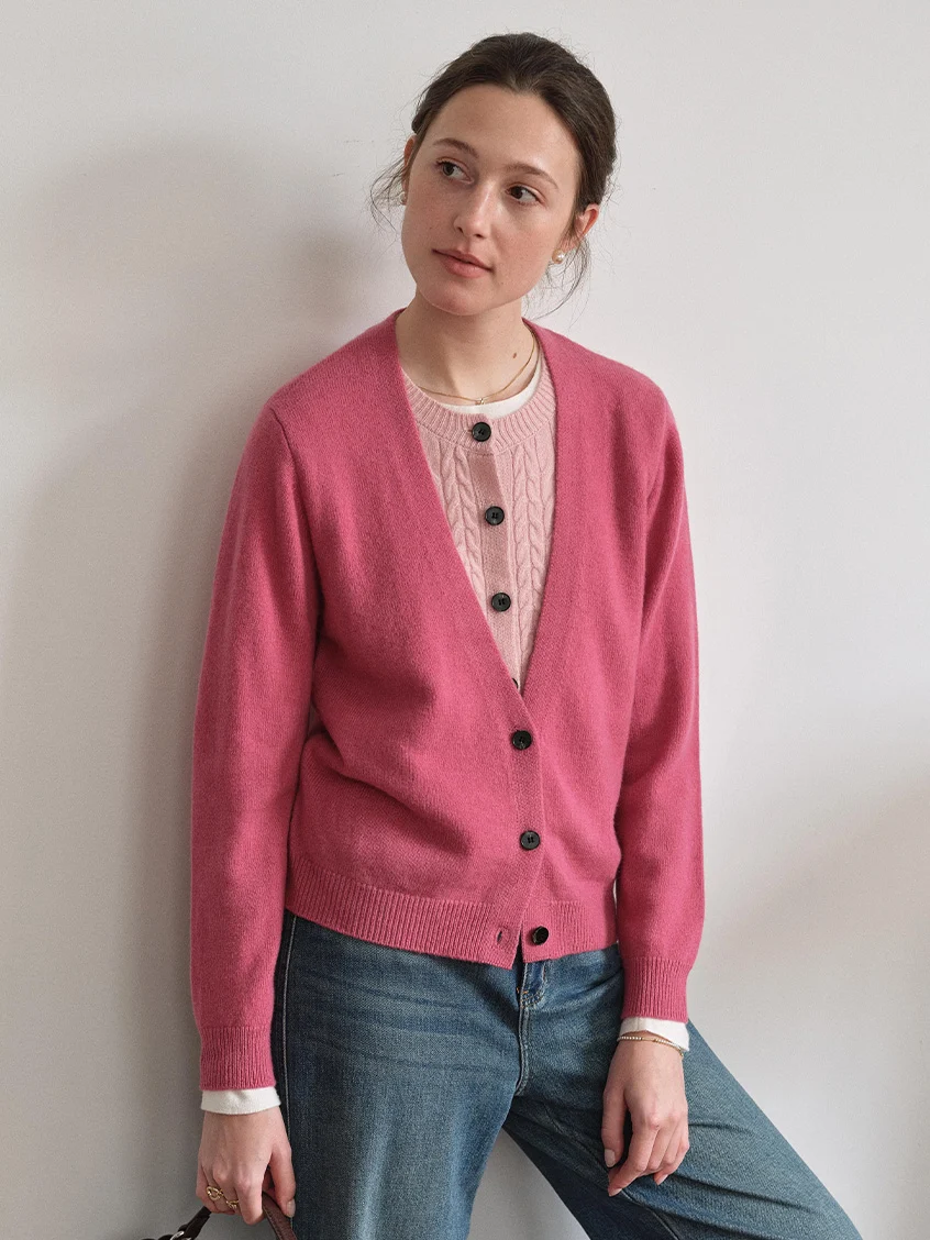 Ainhoa 100%Wool Drop Shoulder Versatile Cardigan
