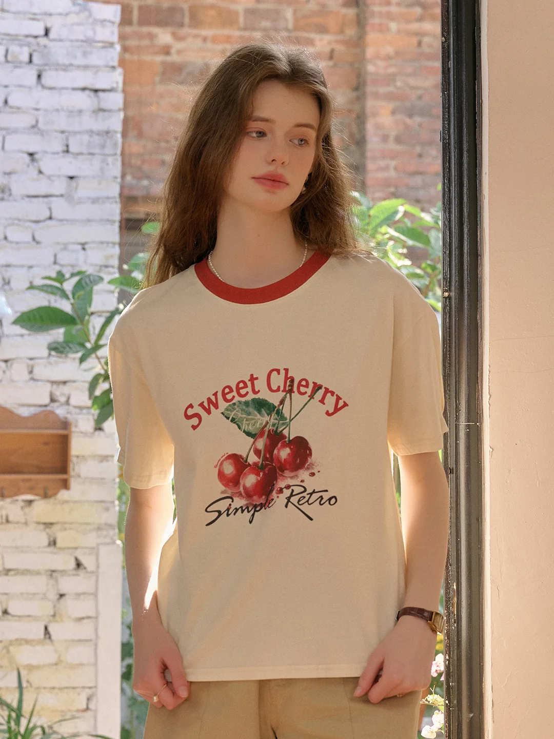 【Final Sale】Lucille Round Neck 100% Cotton T-shirt