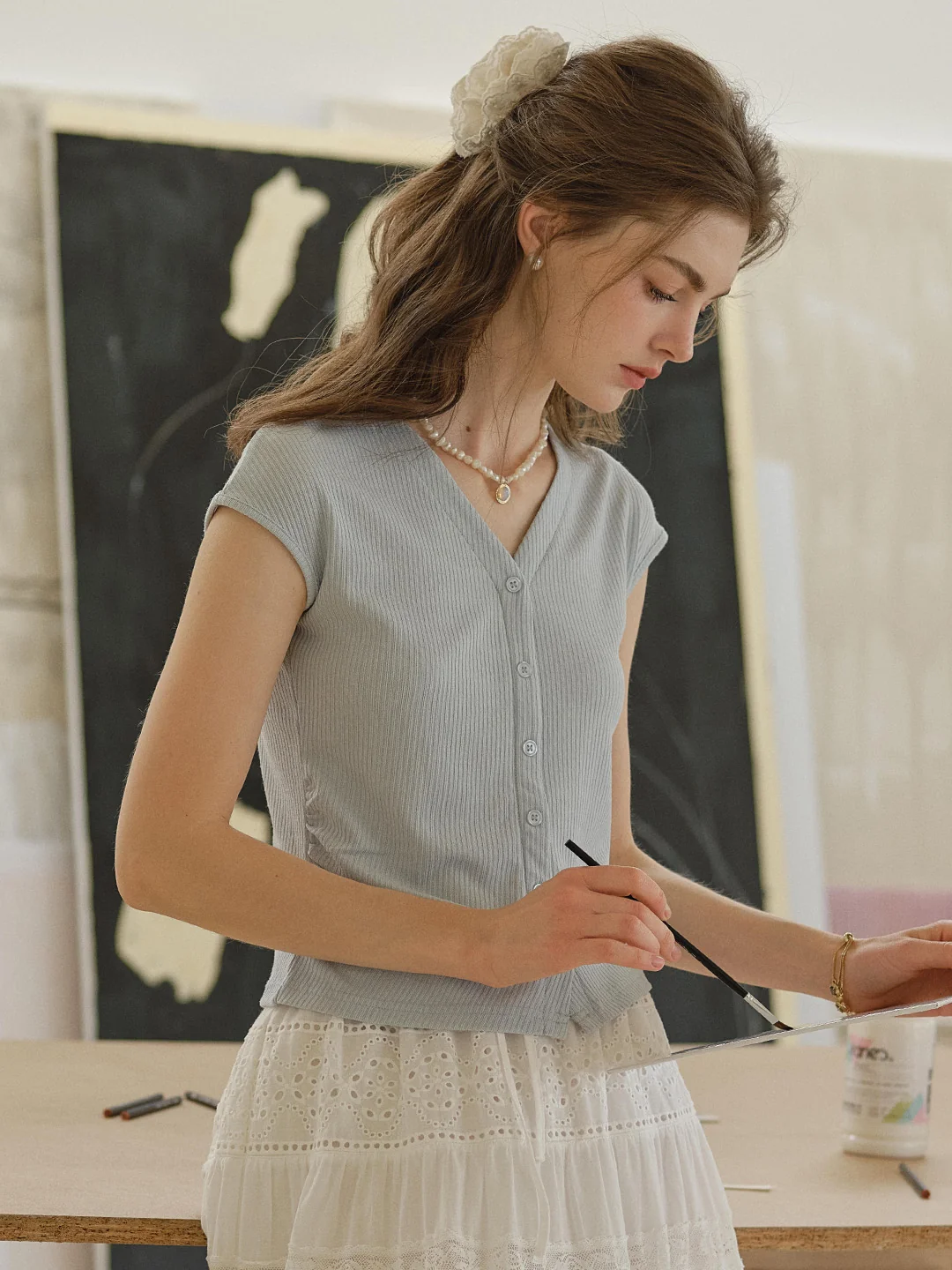 Blaire Simple V-Neck Blouse