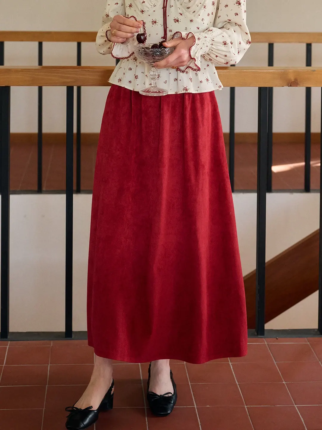 Della Retro Red Skirt