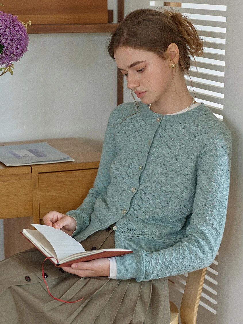Neriah Round Neck Fitted Button-Up Cardigan