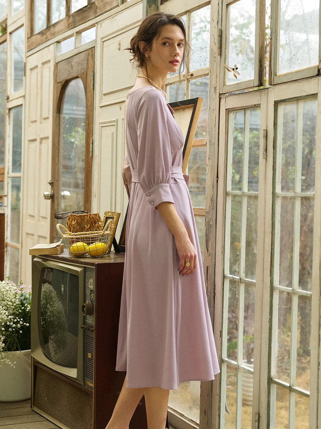 Katelyn Simple V-Neck Dress