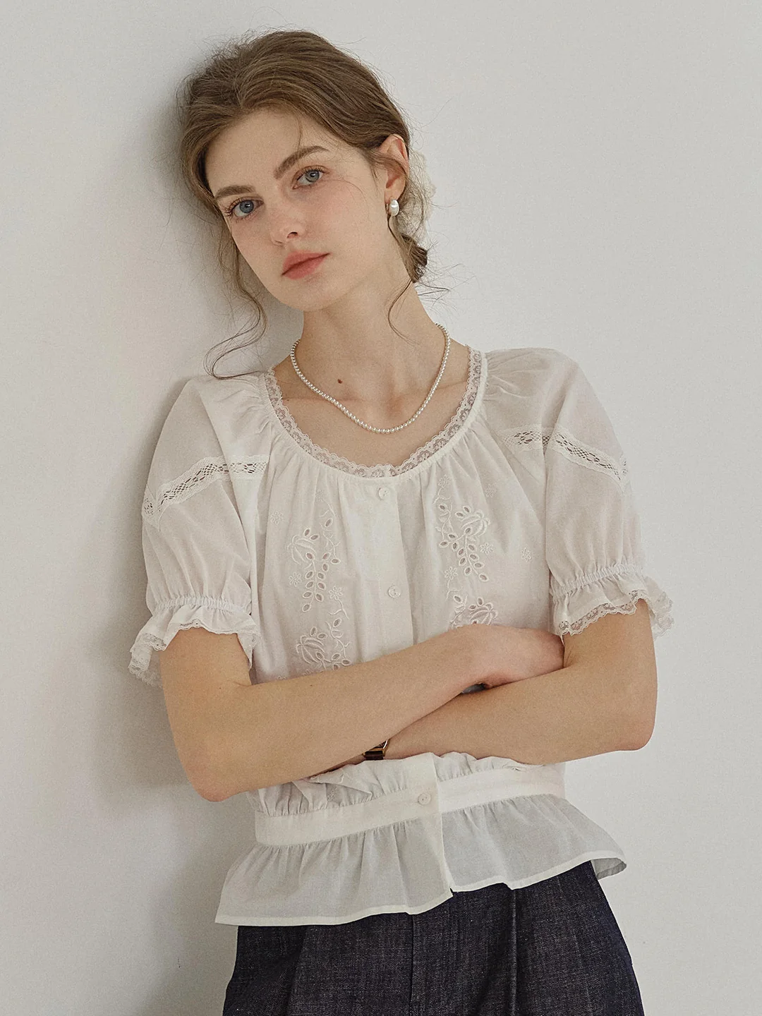 Samara Round Neck 100% Cotton Blouse