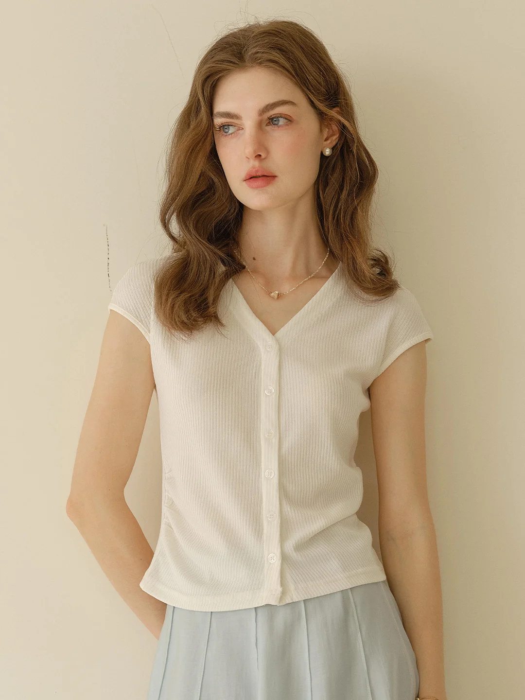 Blaire Simple V-Neck Blouse