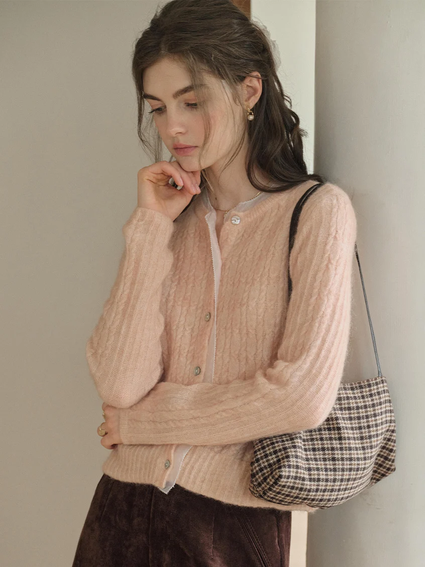 Kahlani V-Neck Cozy Brushed Knit Cardigan