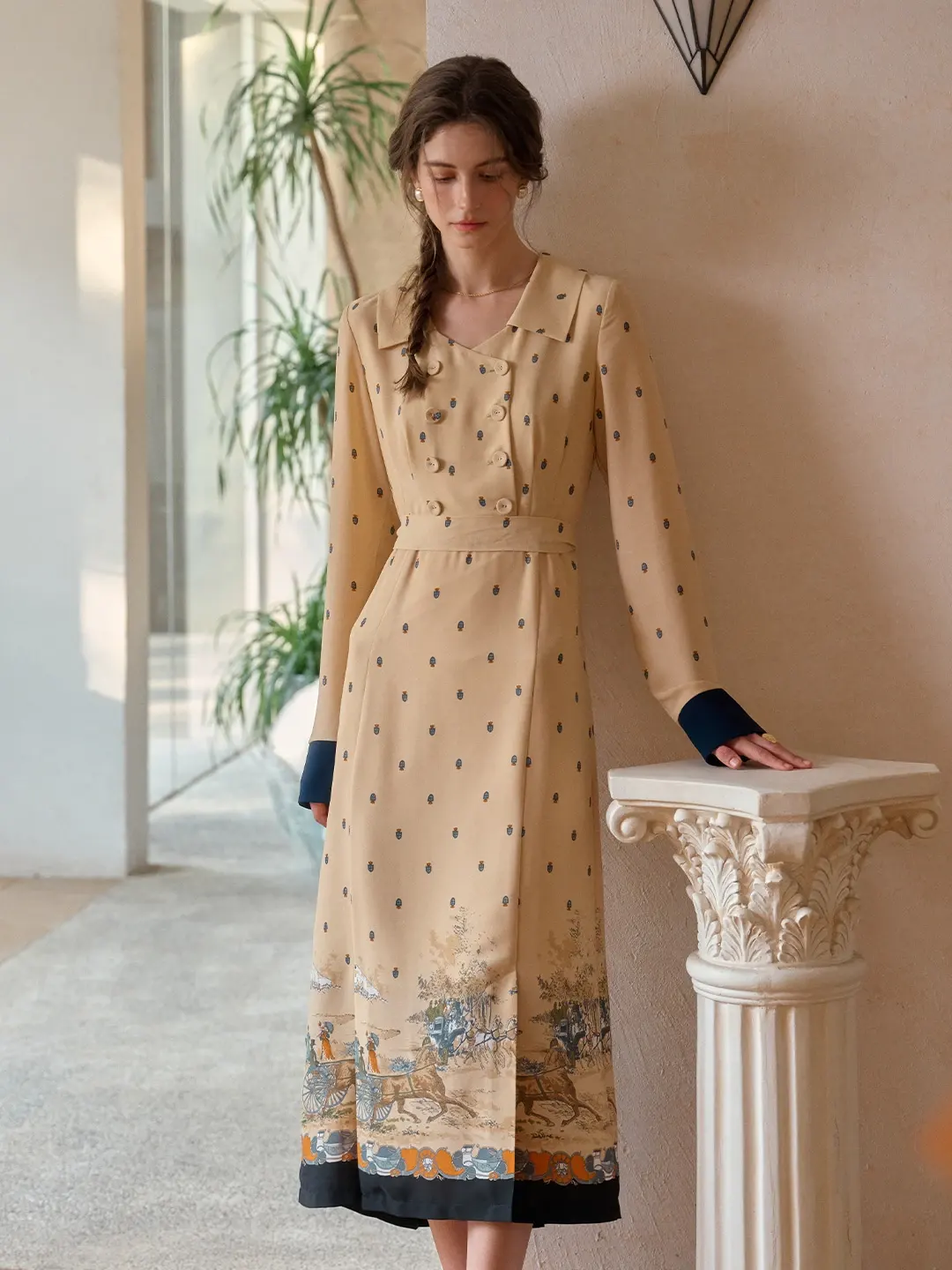Elizabeth Retro Printed Dress