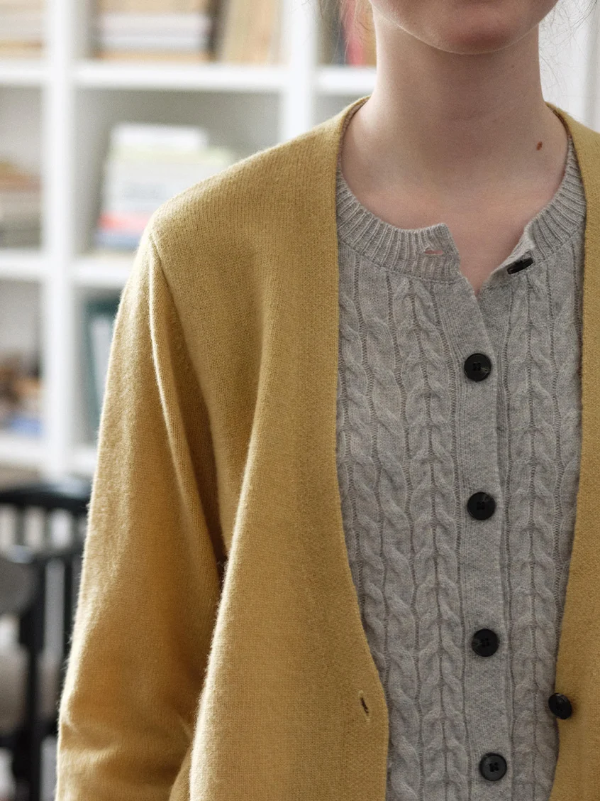 Ainhoa 100%Wool Drop Shoulder Versatile Cardigan