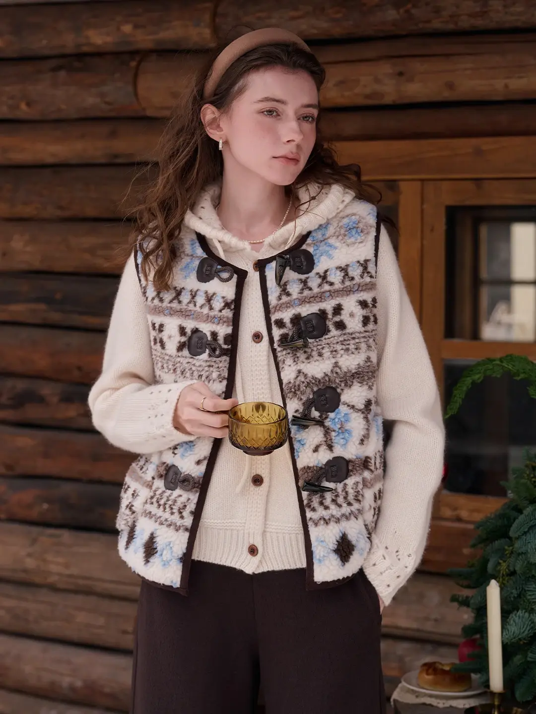Kamari Round Neck Fair Isle Vest