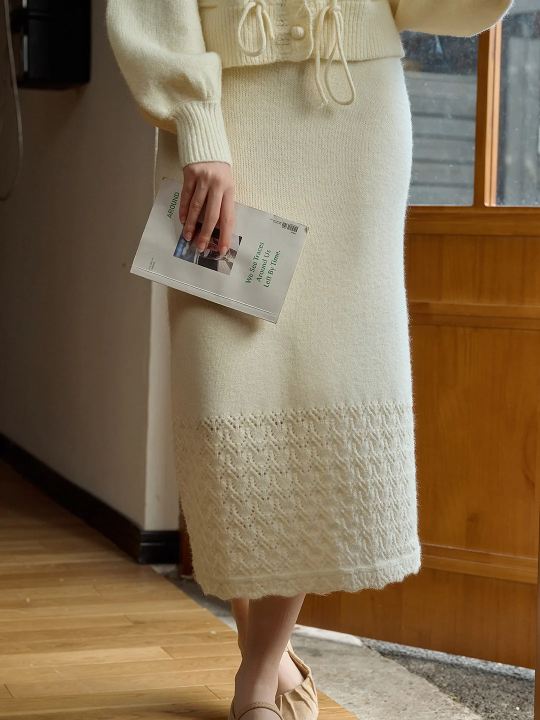 【Final Sale】Charley Cutout Crocheted Hem Skirt