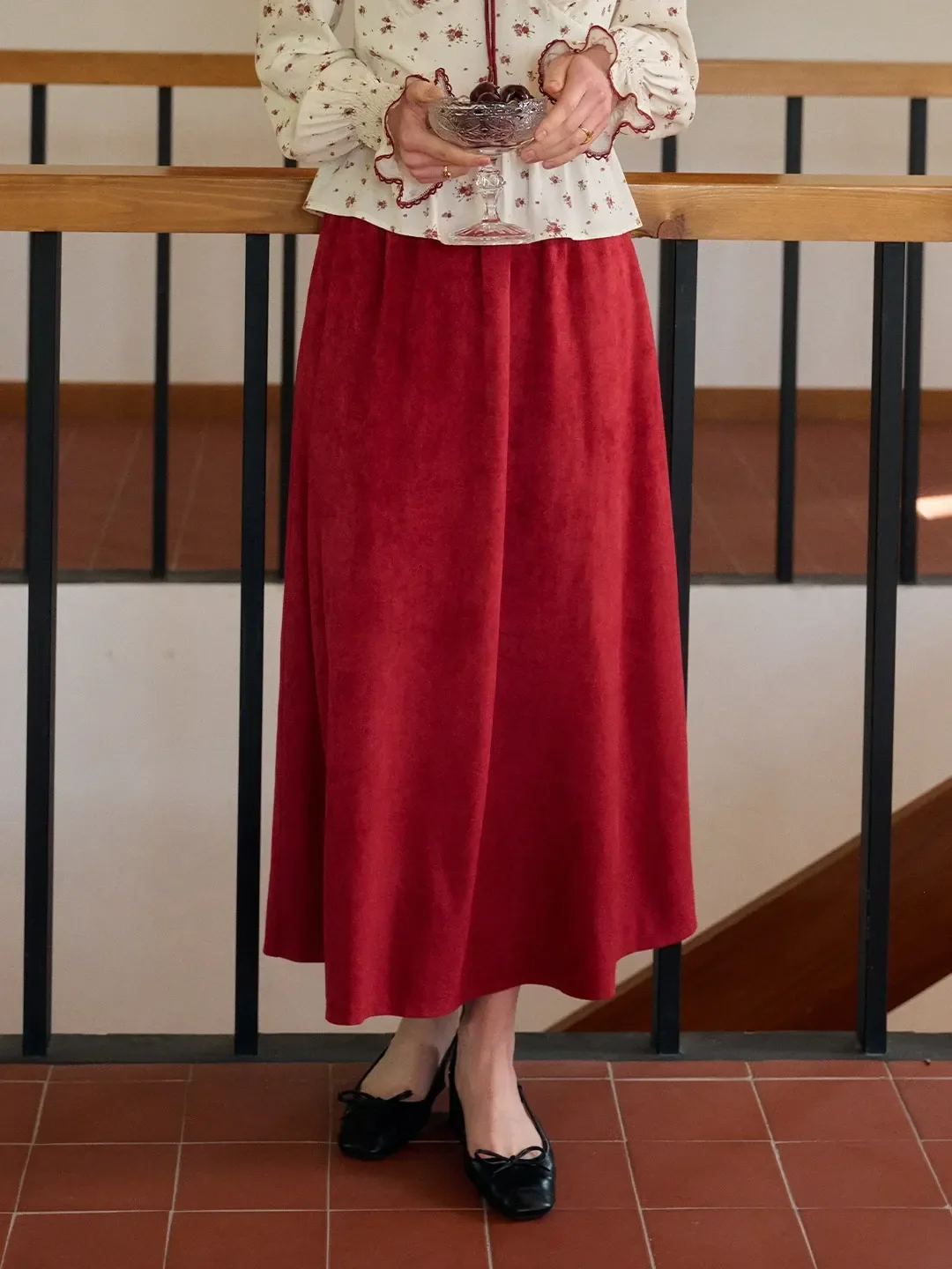 Della Retro Red Skirt