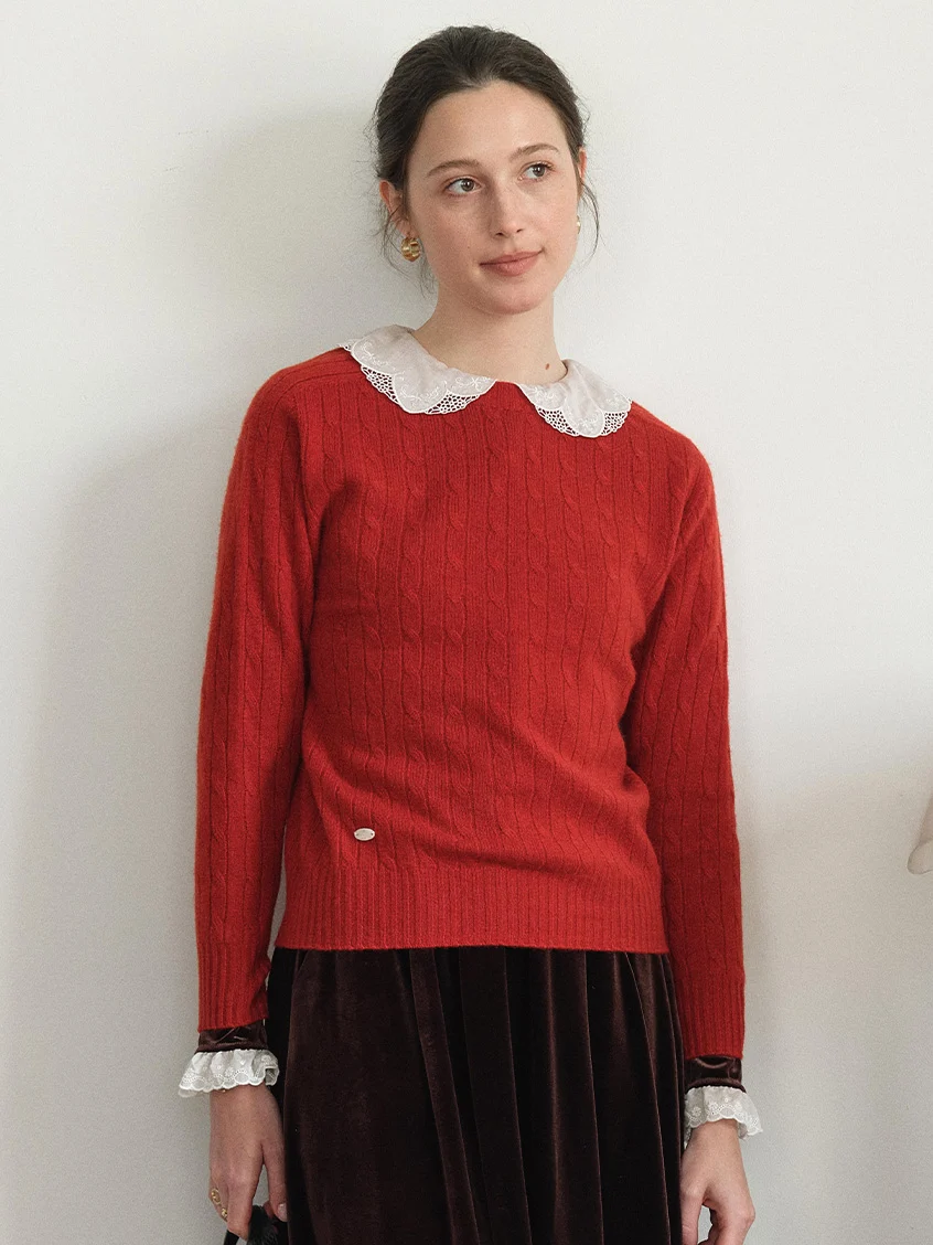 Shay Cable-Knit Lightweight Wool-Cashmere Sweater