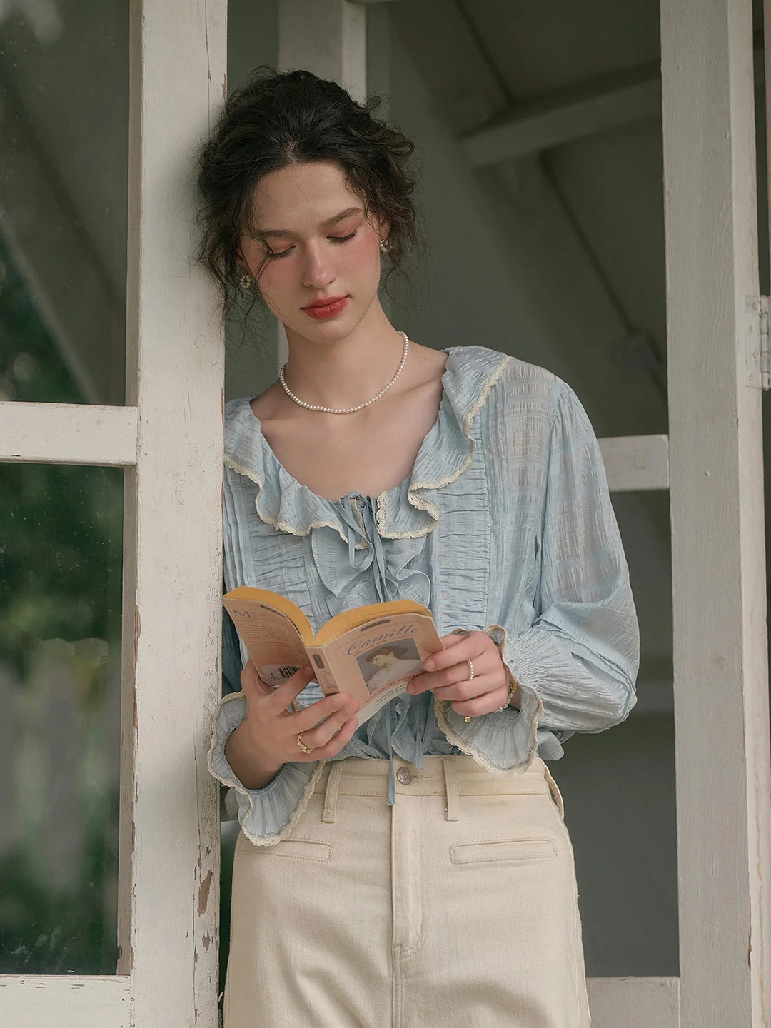 【Final Sale】Joelle Round Neck Ruffle Blouse