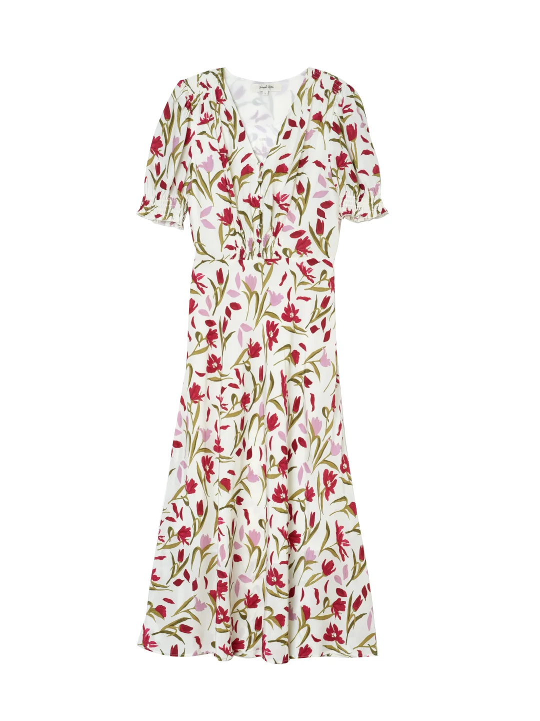 Bianca V-Neck Tulip Puff Sleeve Dress