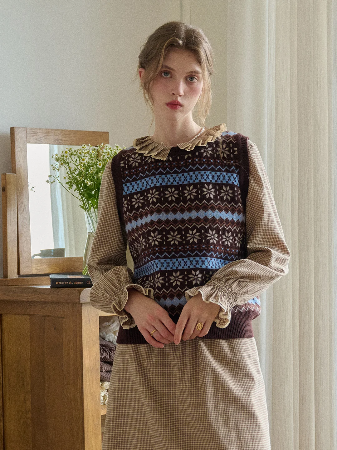 Iyla Round Neck Fair Isle Knitwear Vest
