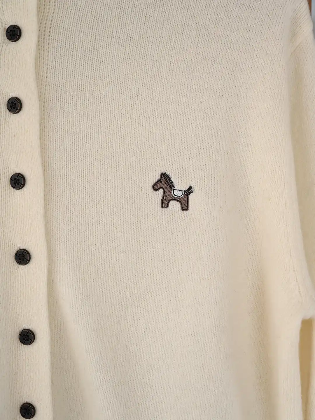 Araceli Round Neck 100% Wool Cardigan