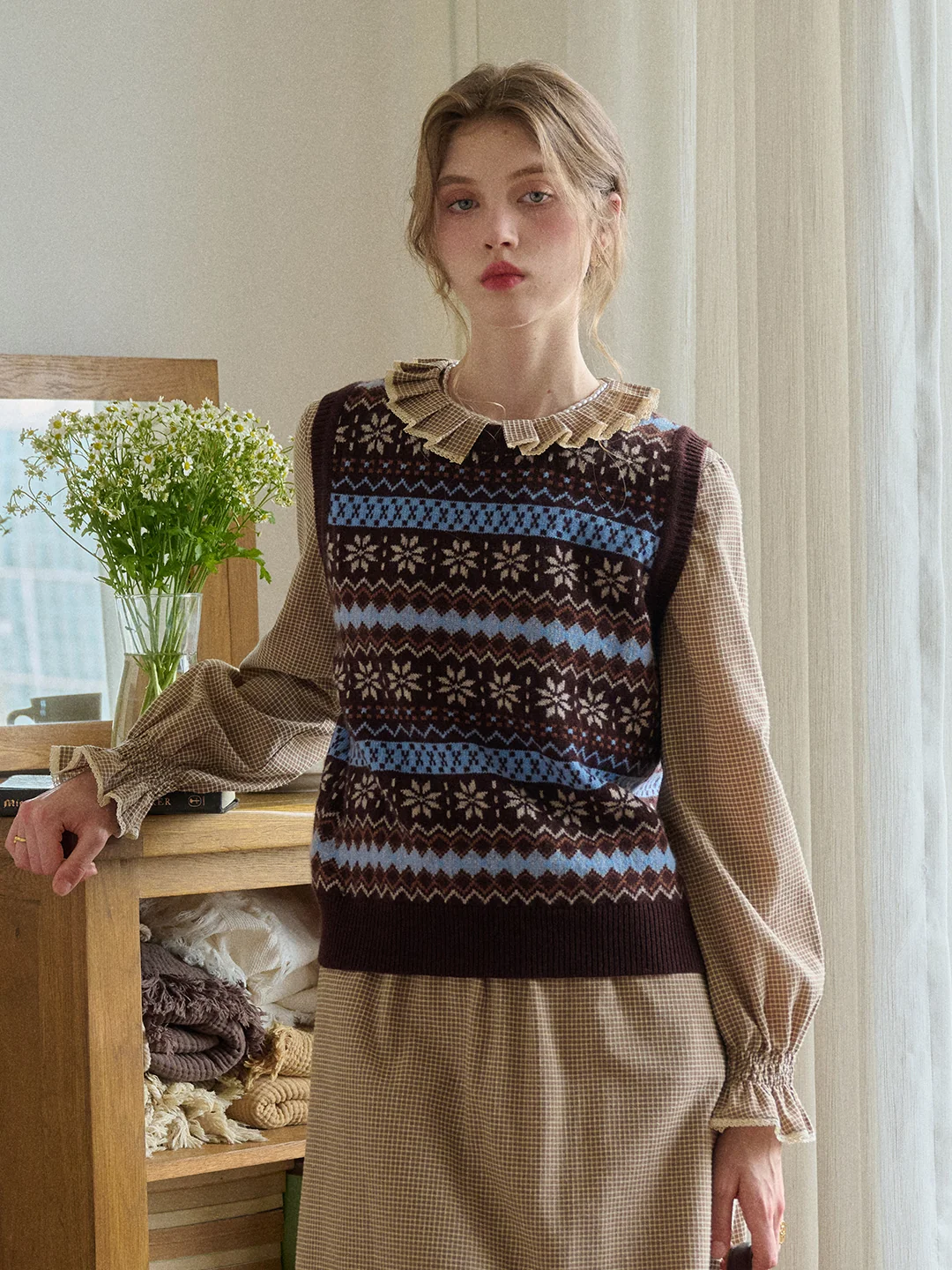 Iyla Round Neck Fair Isle Knitwear Vest