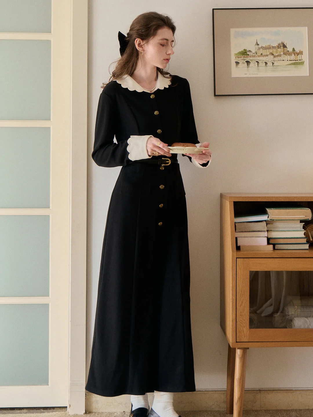 Noemi Peter Pan Collar Maxi Dress
