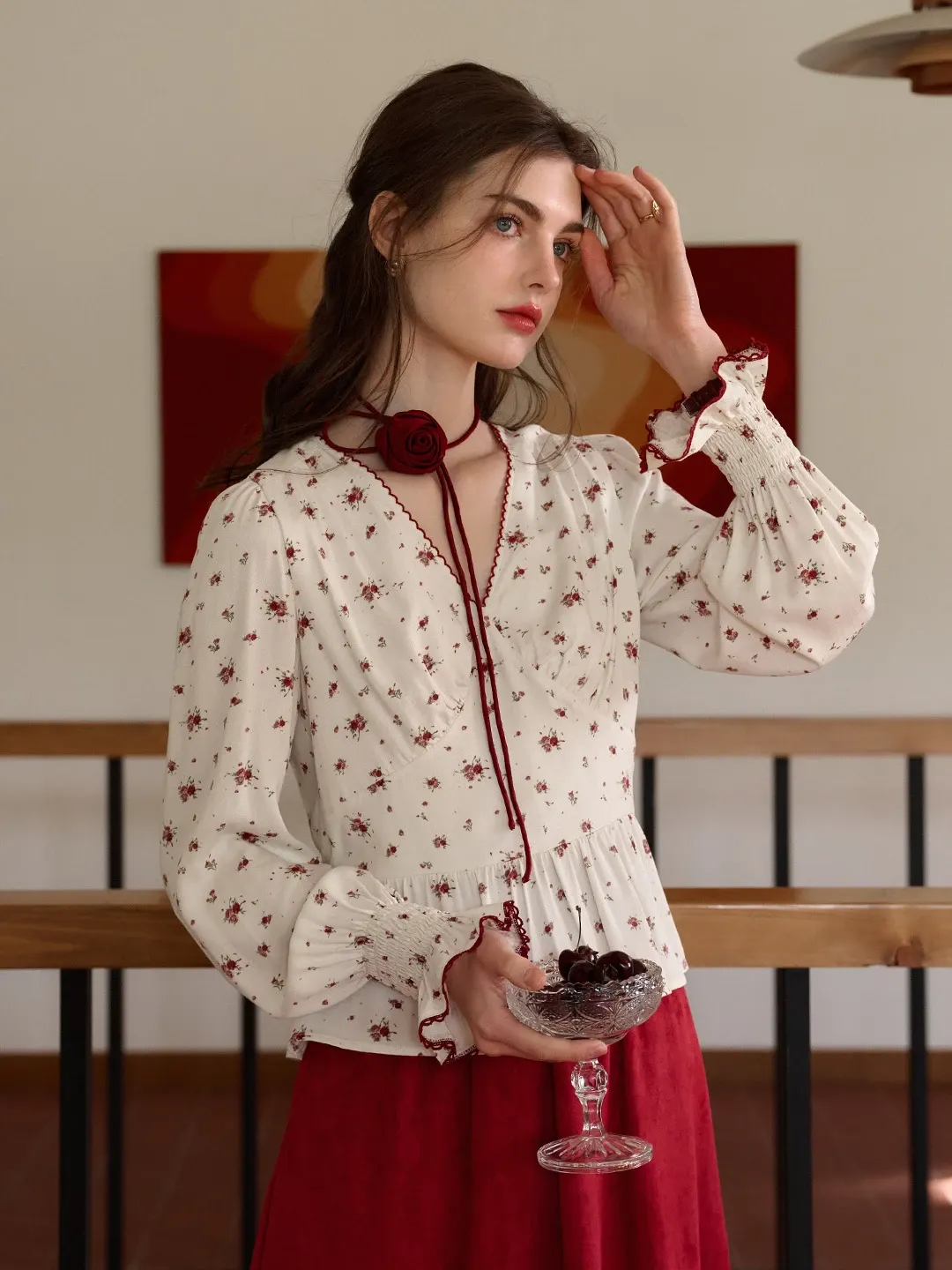 【Final Sale】Salma V-Neck Floral Blouse