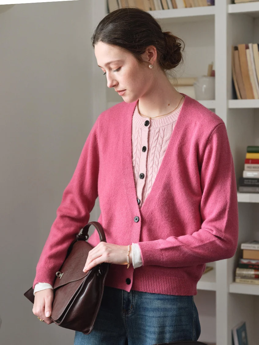 Ainhoa 100%Wool Drop Shoulder Versatile Cardigan