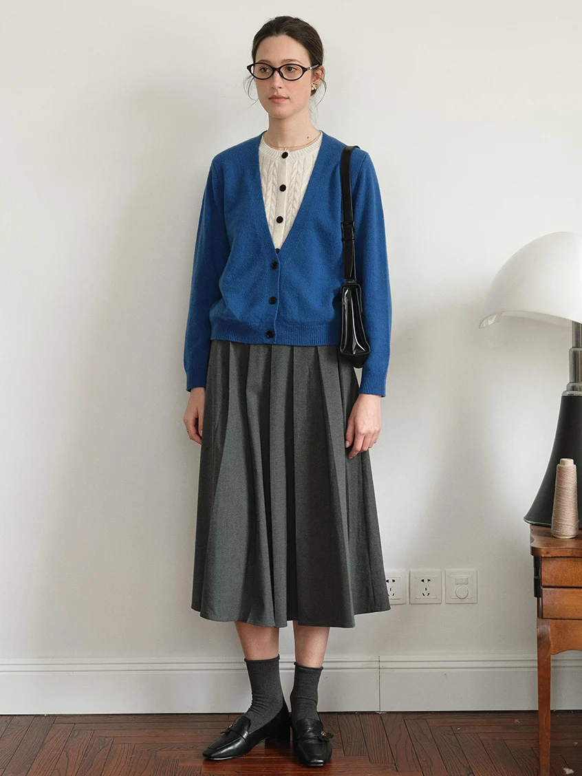 Ainhoa 100%Wool Drop Shoulder Versatile Cardigan