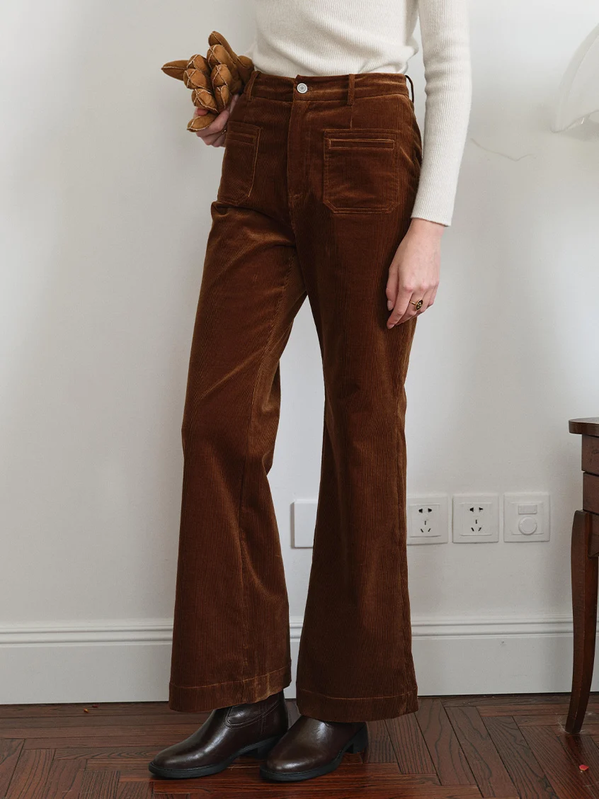 Maja Flap-Pocket Velveteen Pants