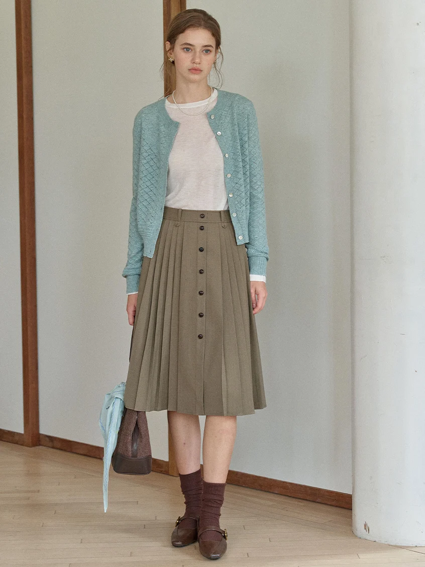Neriah Round Neck Fitted Button-Up Cardigan